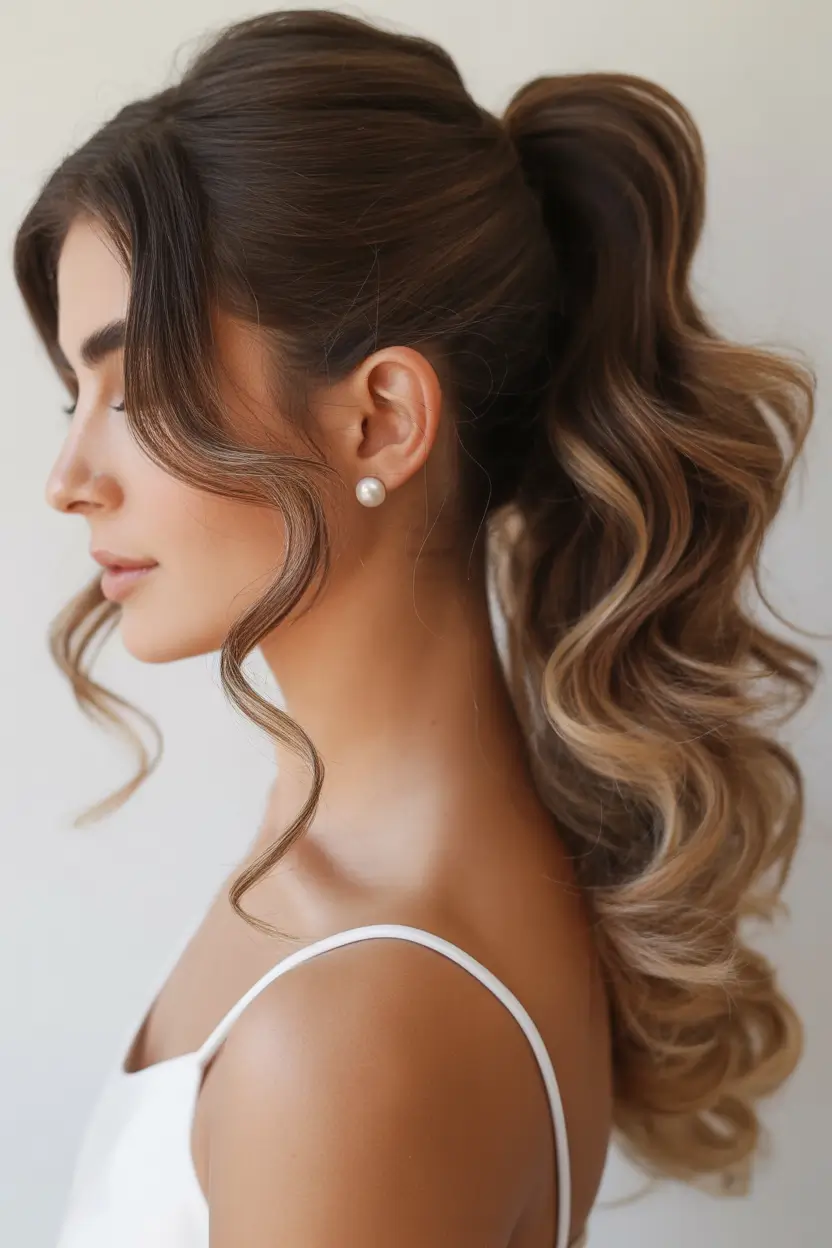 ponytail hairstyles Romantic Volume Ponytail with Loose Front Strands