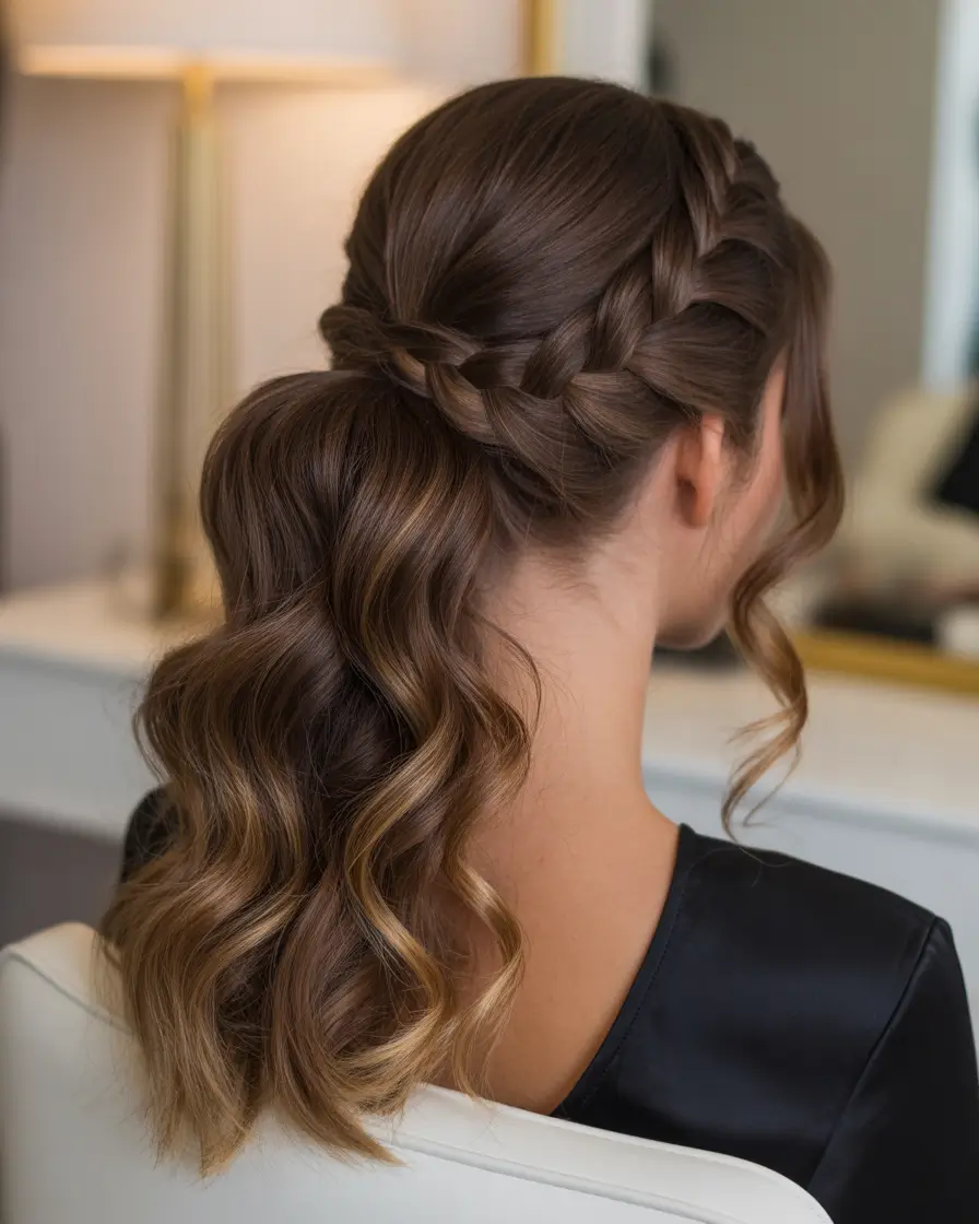 ponytail hairstyles Soft Twisted Braid Ponytail