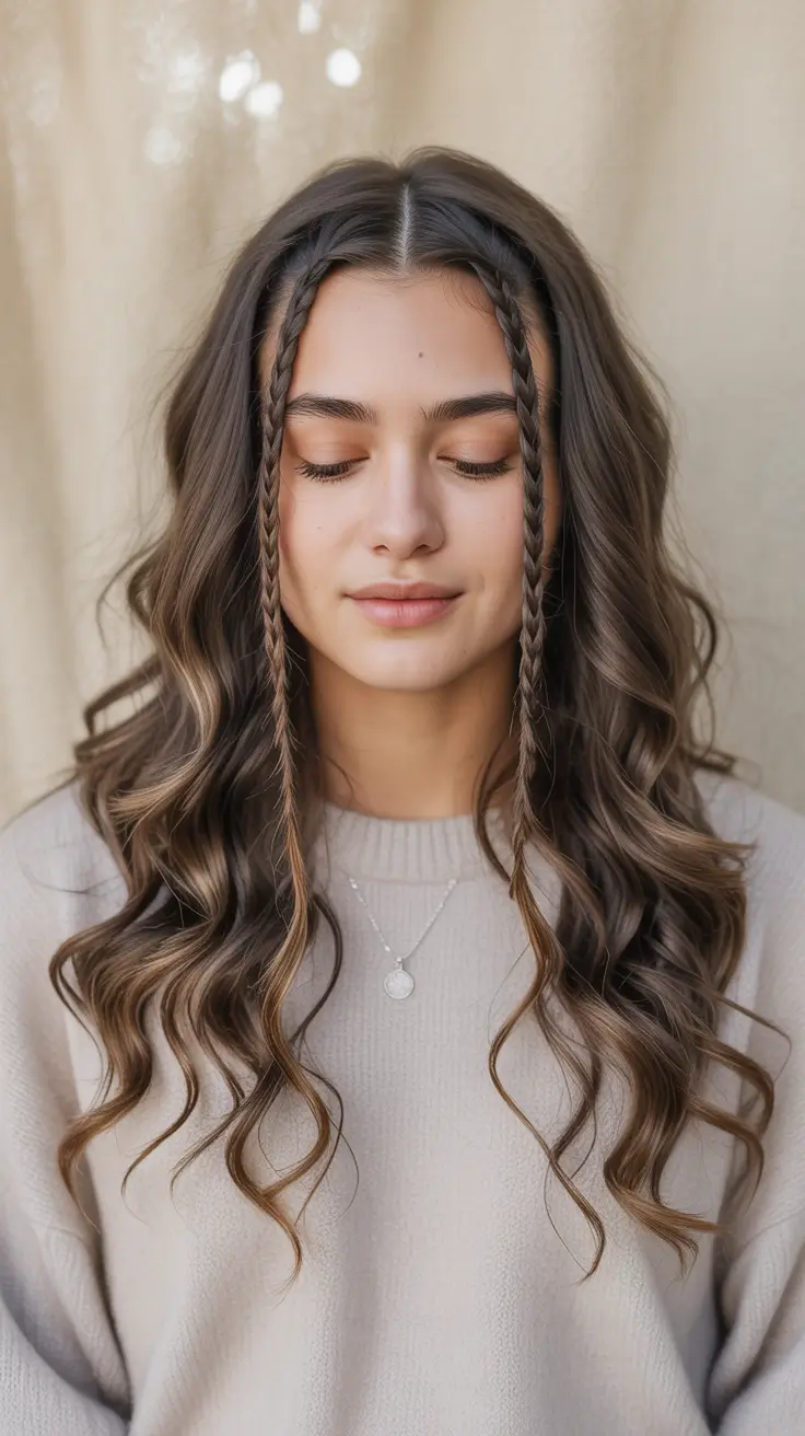 Best quick hairstyles 2026 Soft Front Braids Framing Loose Waves