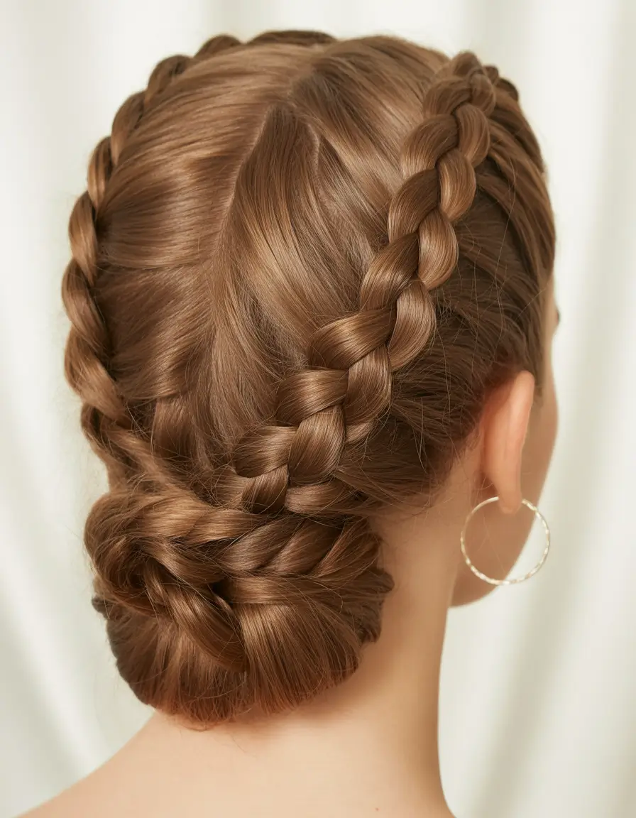 Best quick hairstyles 2026 Crossed Braided Updo With Modern Volume
