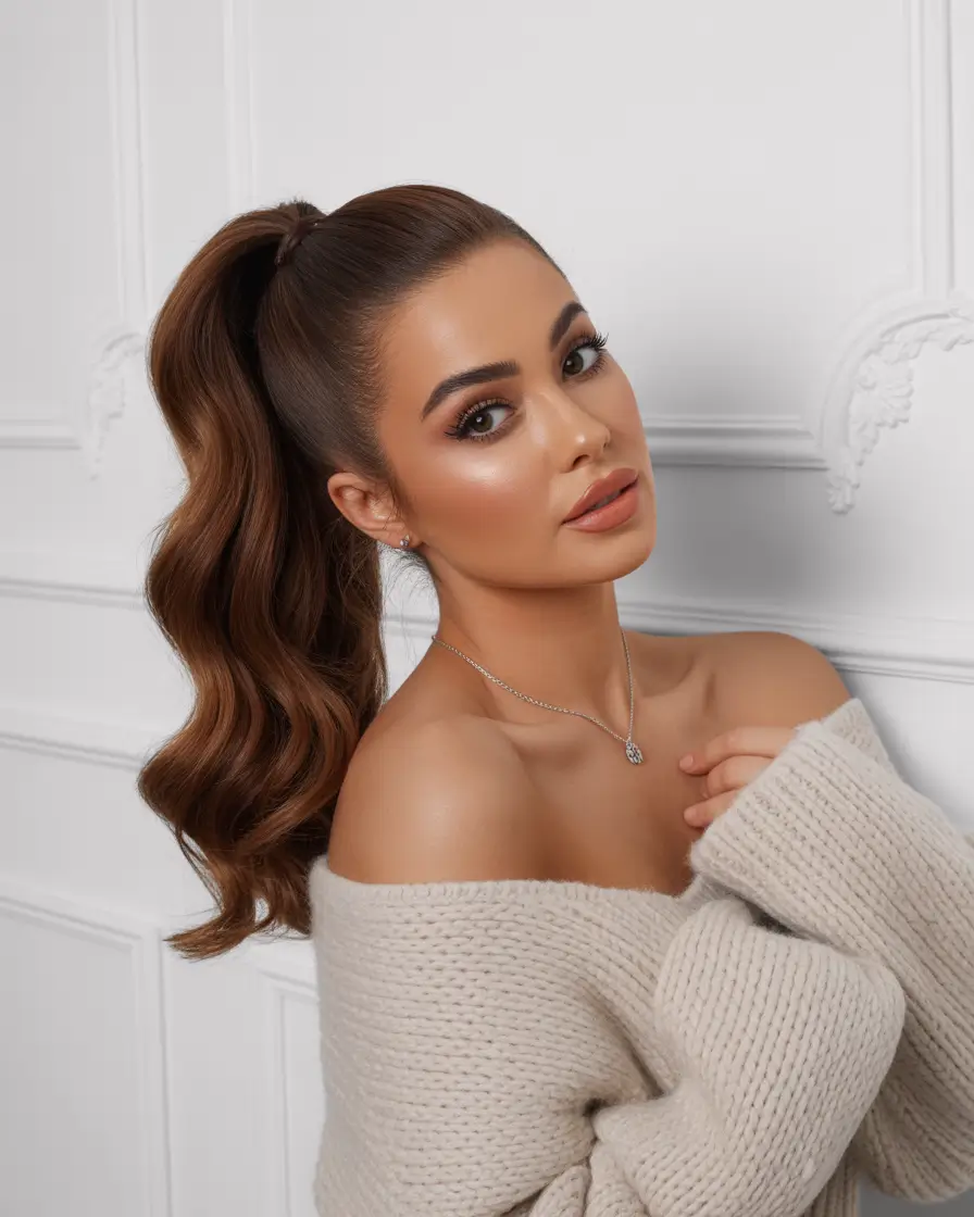 Best quick hairstyles 2026 Voluminous High Ponytail With Soft Glam Texture