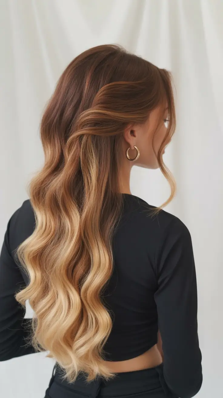 Best quick hairstyles 2026 Swept Back Golden Melt Waves With Subtle Twist Detail