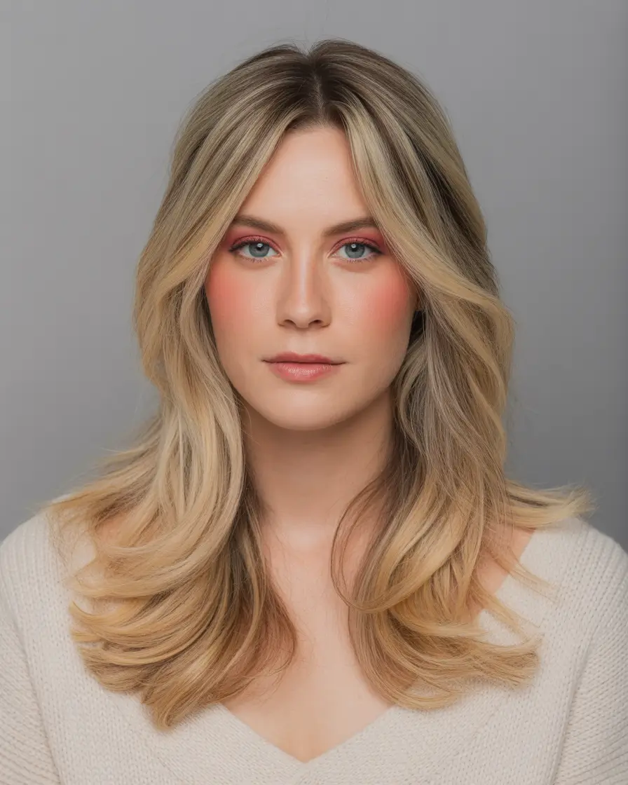 shag hairstyles Soft blonde layered shag with face framing sway