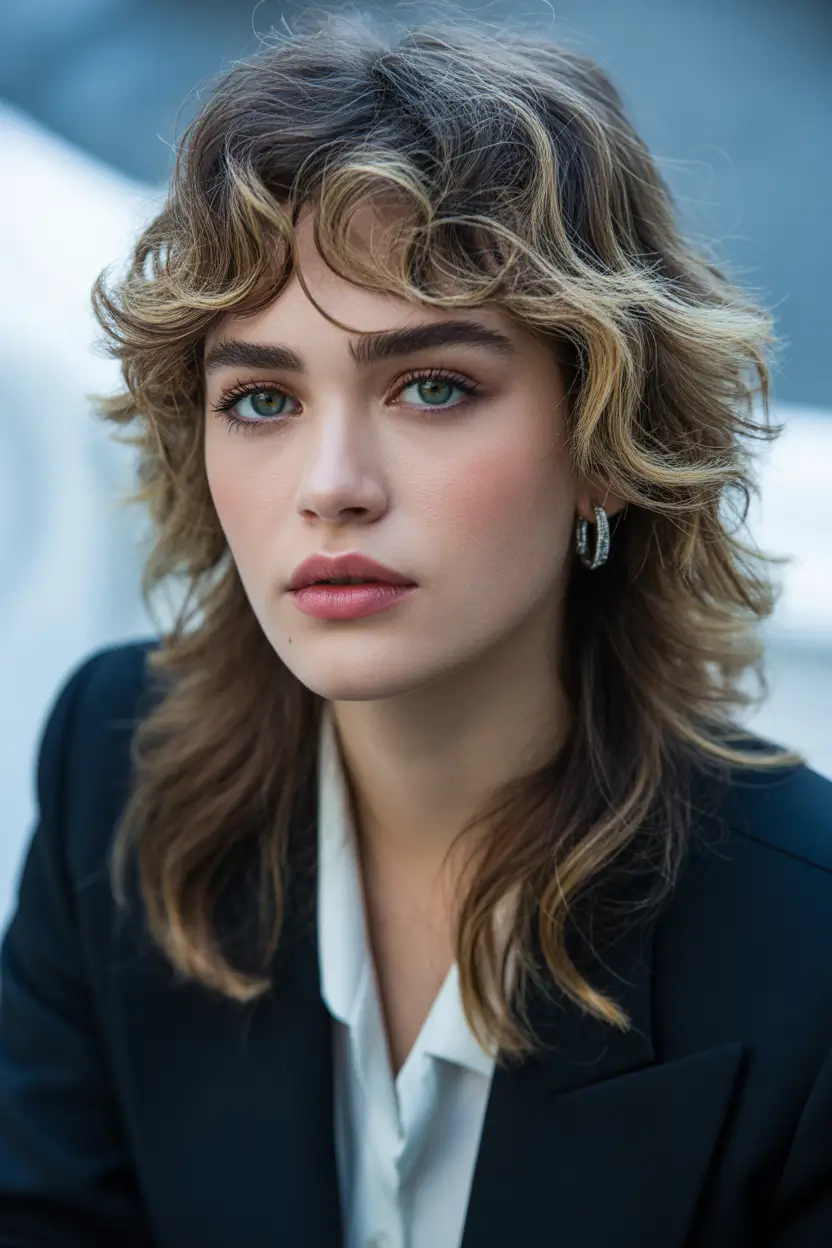 shag hairstyles Modern mullet shag with sculpted waves