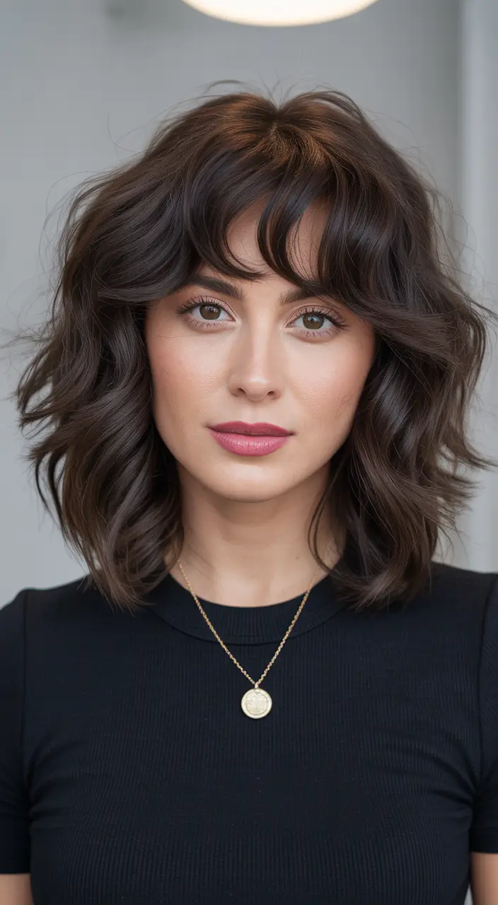 shag hairstyles Chic medium shag with soft textured volume