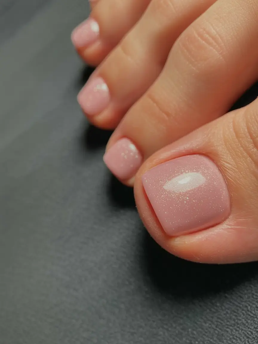 best toe nail colors 2026 Dusty Pink With Whisper Shimmer