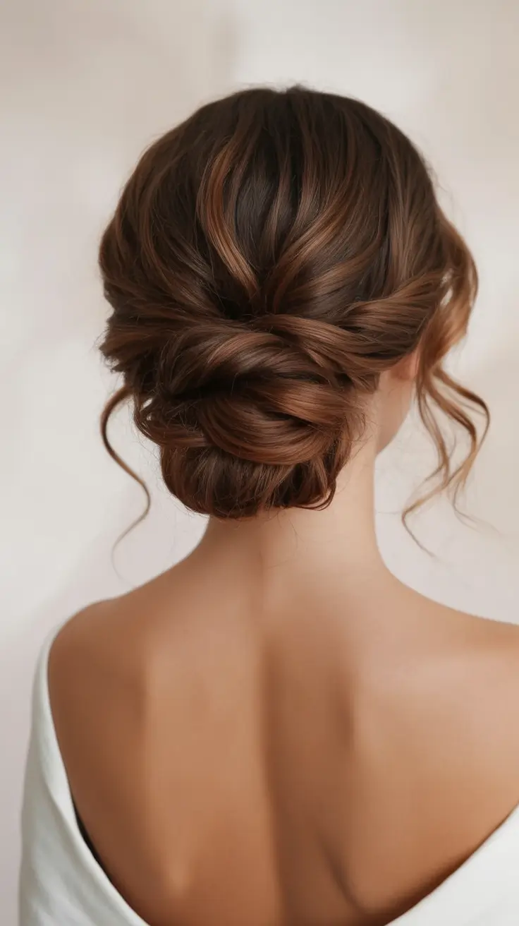 wedding hairstyles 2026 Modern Romantic Twisted Bun