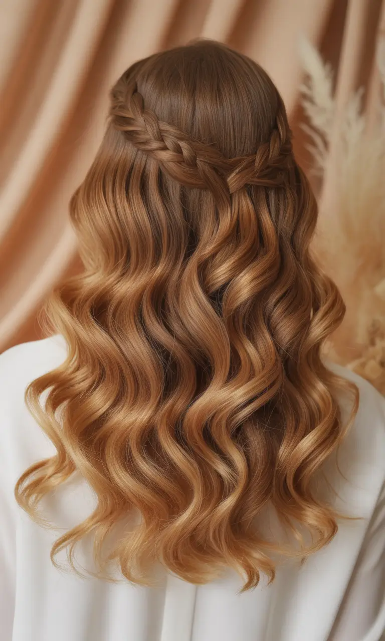 wedding hairstyles 2026 Golden Braid Cascade