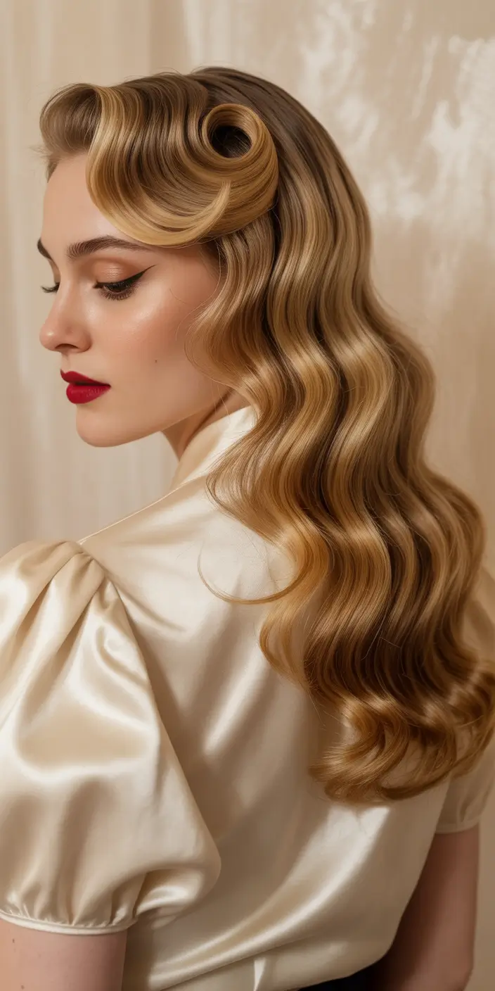 wedding hairstyles 2026 Old Hollywood Satin Waves
