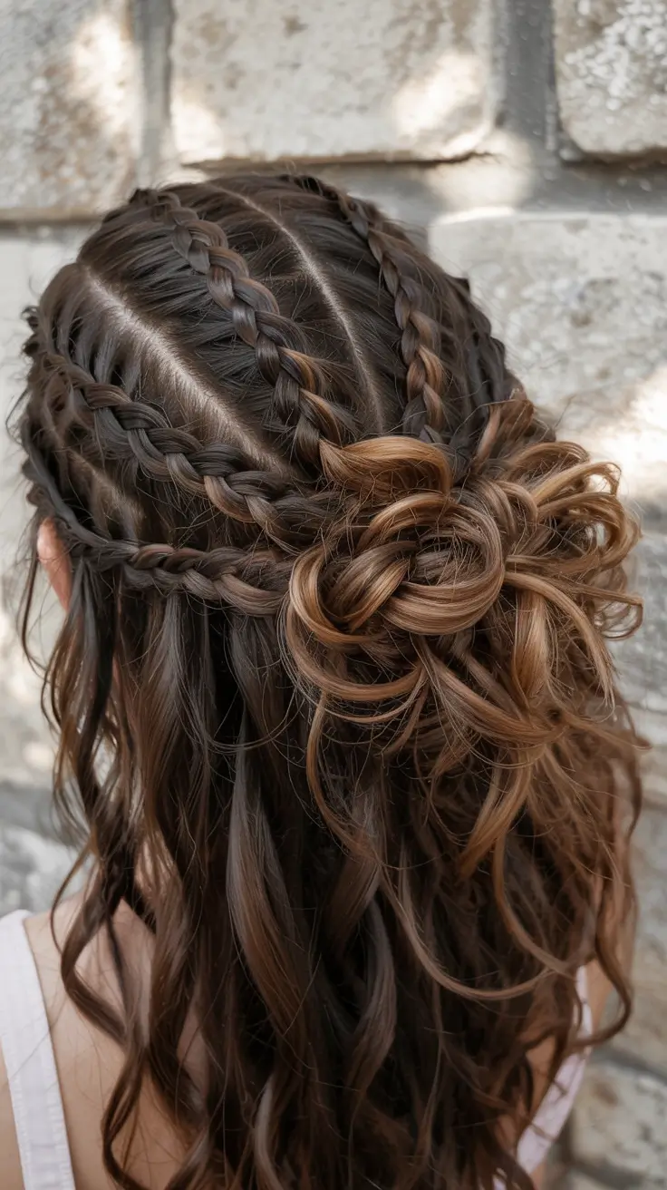 braids hairstyles Half Up Twisted Braids with Boho Flow
