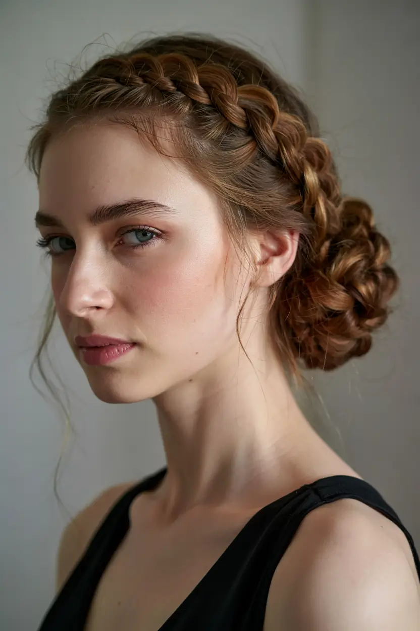 braids hairstyles Elegant Braided Bun Sophistication