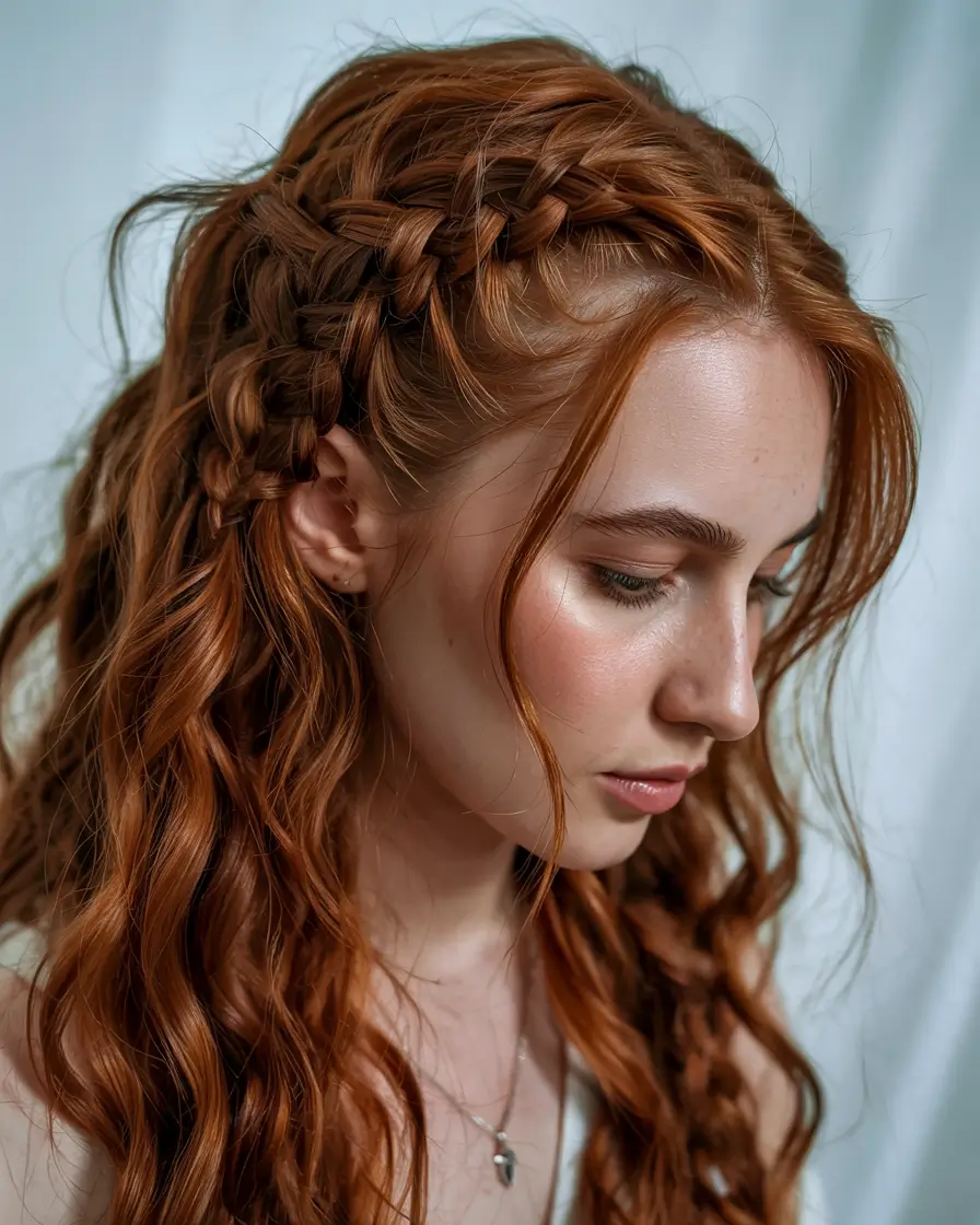 braids hairstyles Boho Half Braid with Romantic Movement
