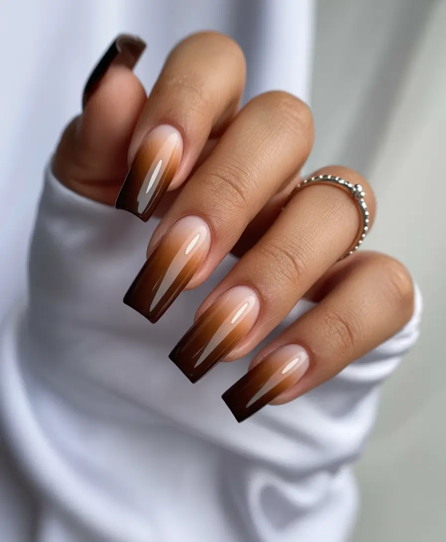 brown-nails-2026-designs-ideas-Coffee-Ombre-Square-Fade