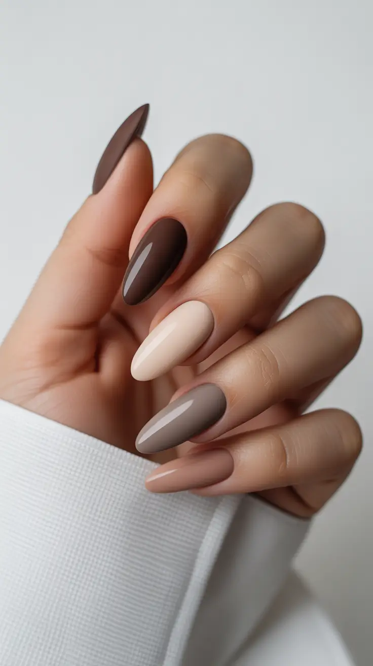 brown-nails-2026-designs-ideas-Neutral-Almond-Gradient-Harmony