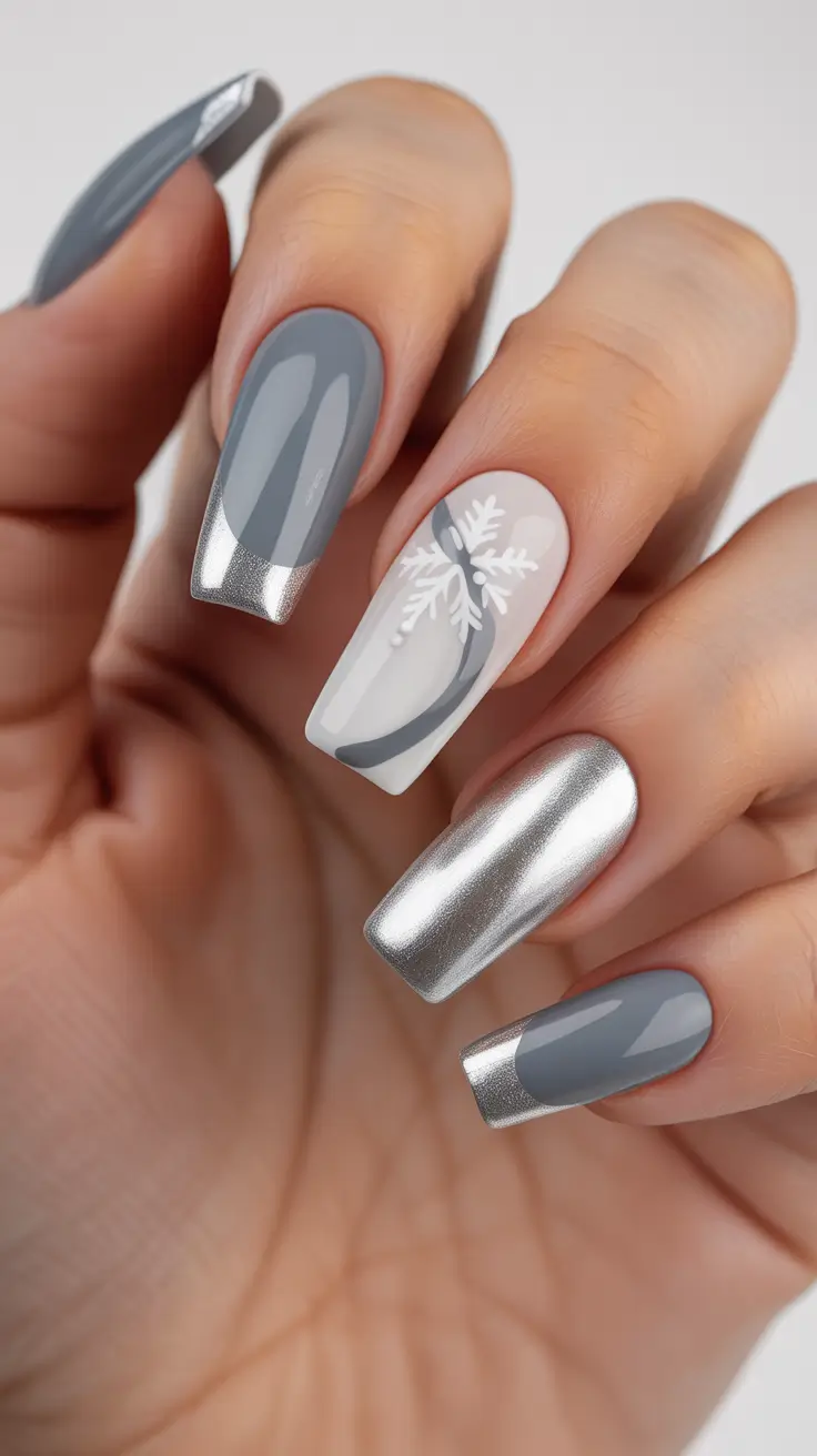 creative-coffin-nails-2026 Frosted Silver Ribbon