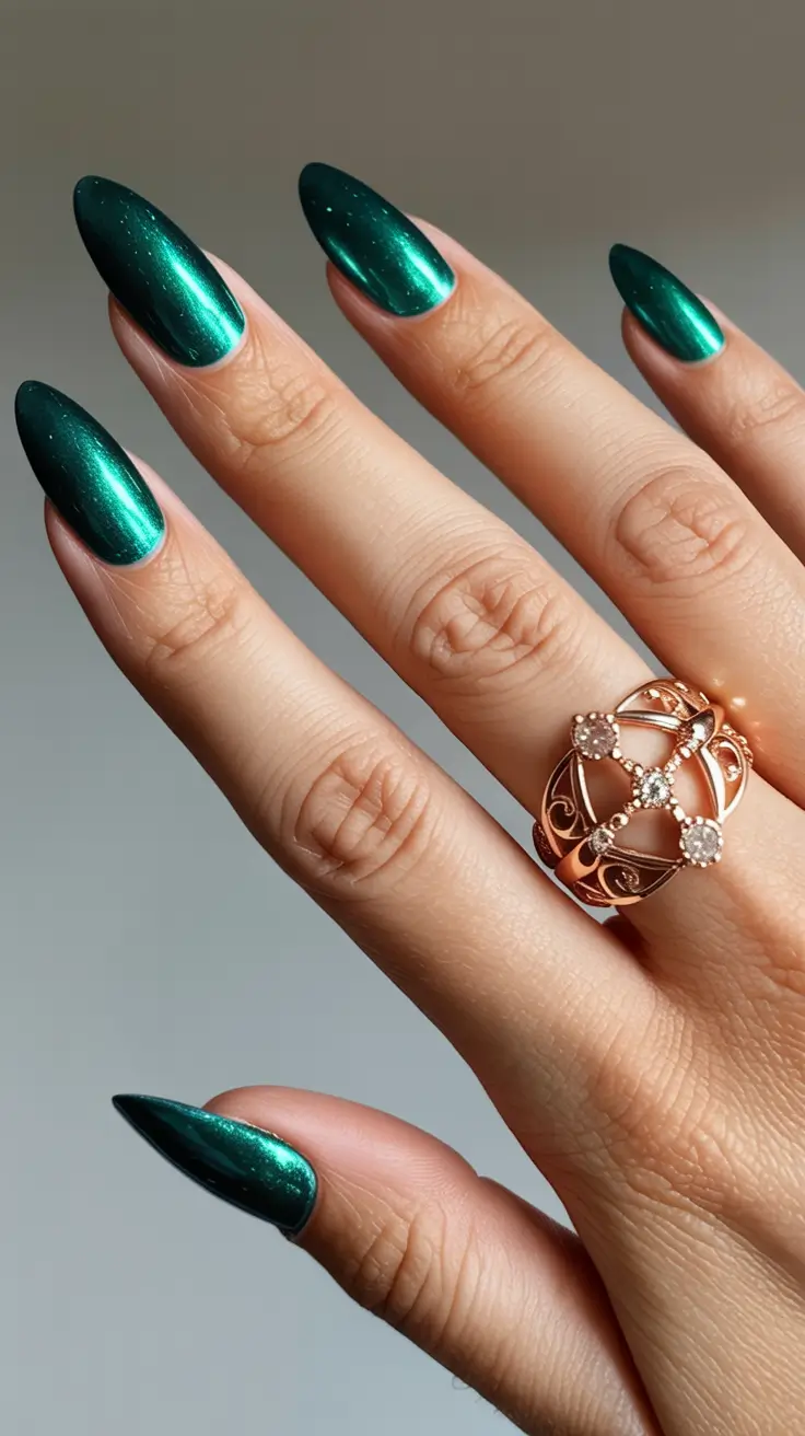 creative-coffin-nails-2026 Emerald Mirror Glow