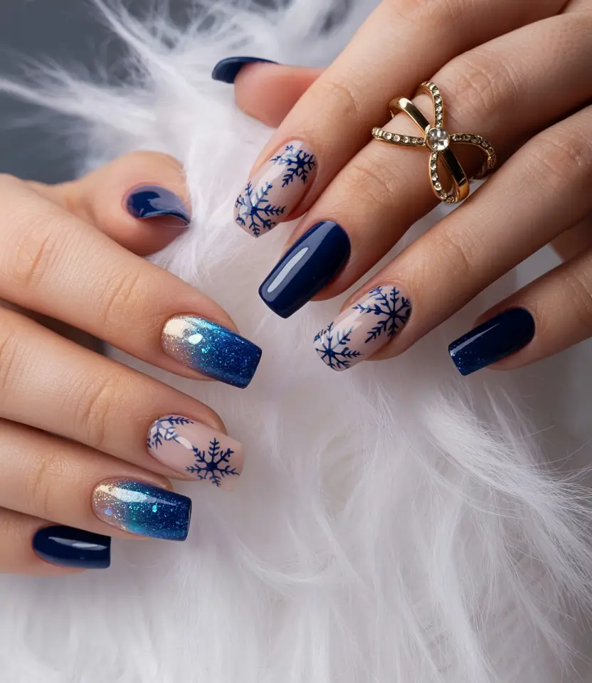 creative-coffin-nails-2026 Midnight Snowfall Blue