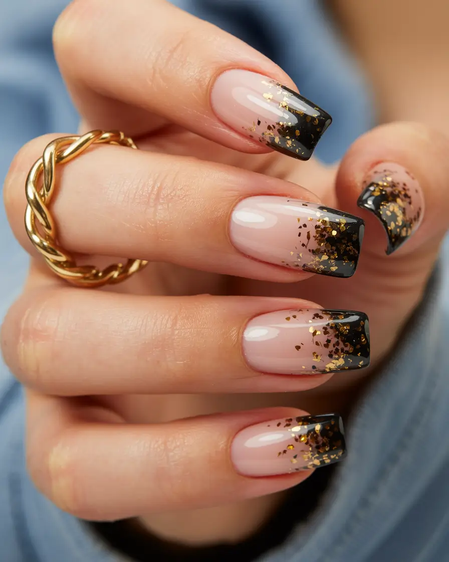 creative-coffin-nails-2026 Golden Smoke French Fade