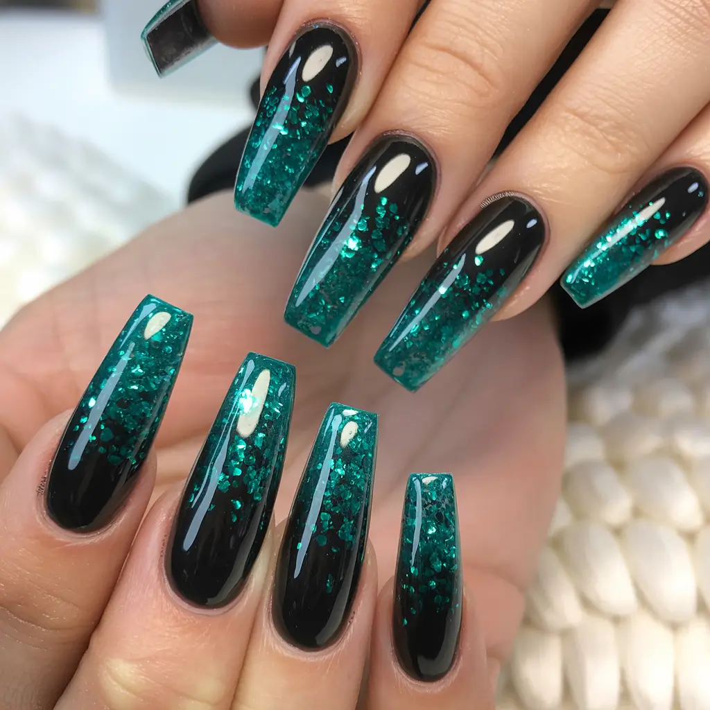 creative-coffin-nails-2026 Emerald Galaxy Fade