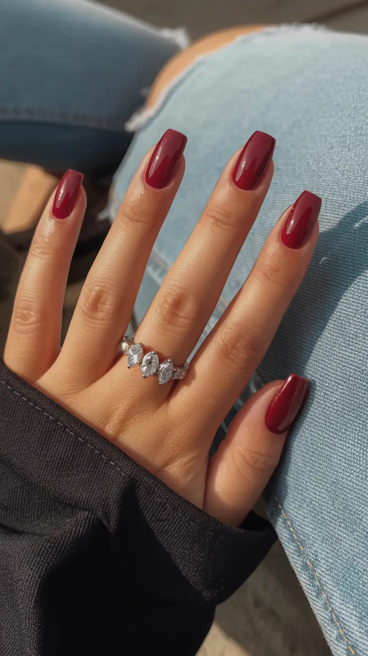 creative-coffin-nails-2026 Classic Burgundy Gloss