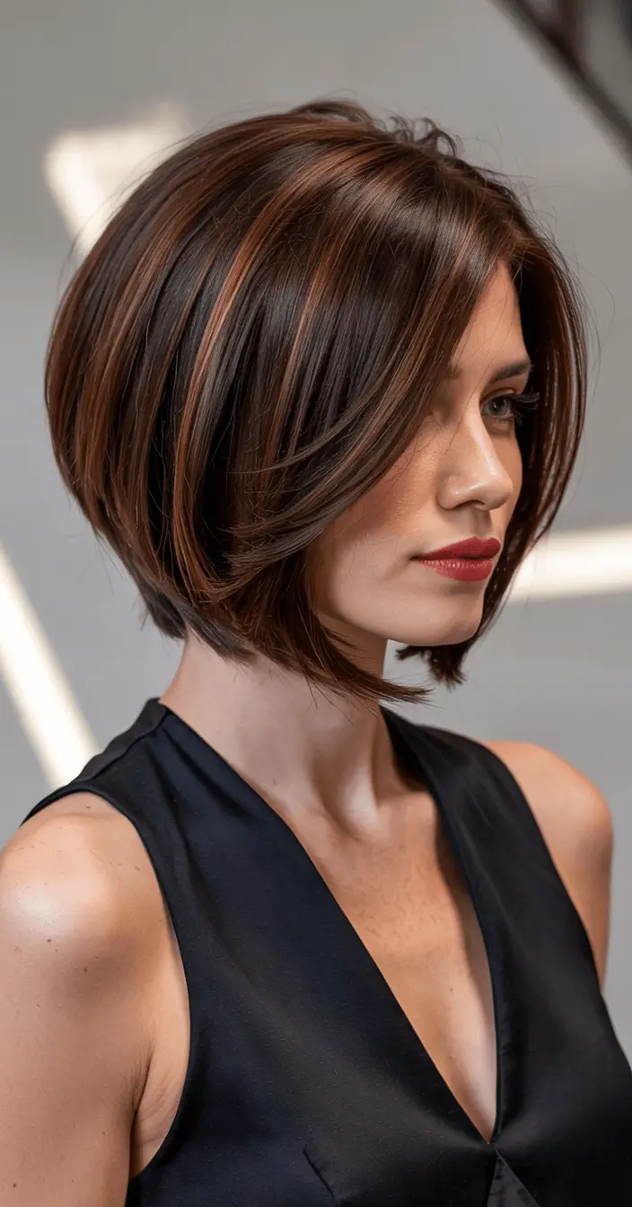 hairstyles ideas for short hair Polished Layers with a Modern Bob