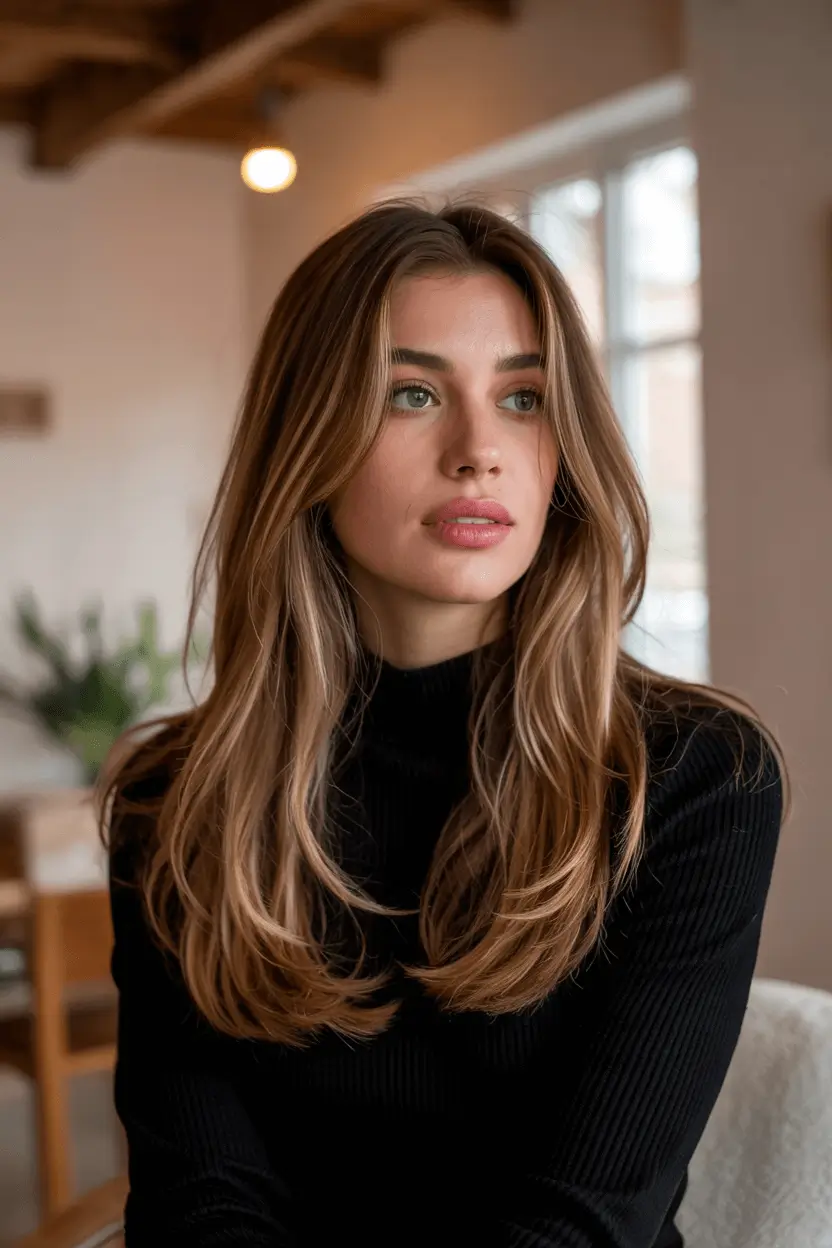 hairstyles ideas easy Soft Brunette Lengths with Barely-There Highlights