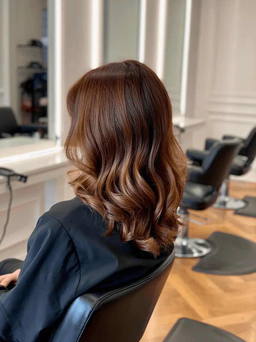 hairstyles ideas for medium hair Soft Chocolate Waves with Subtle Balayage