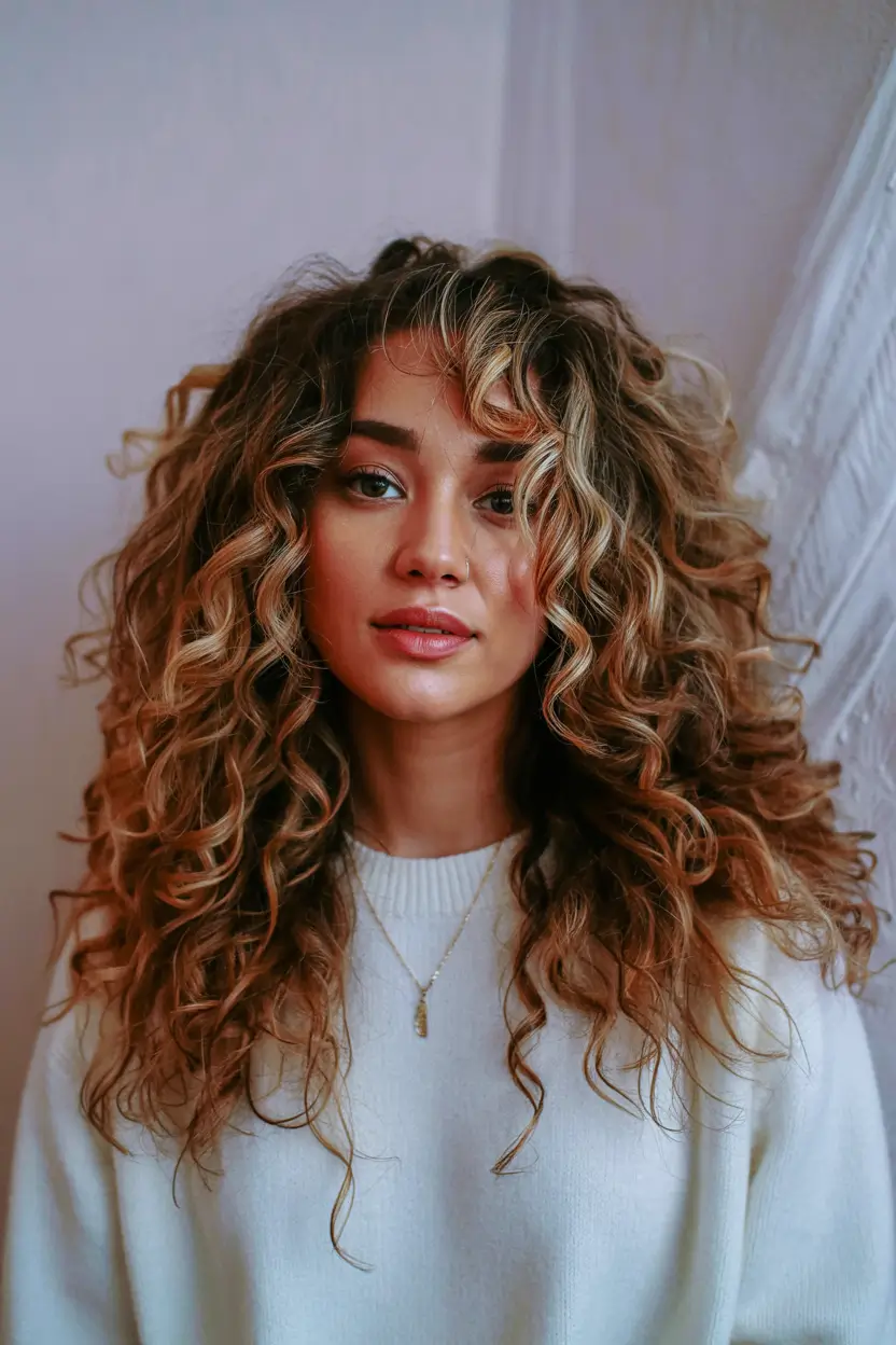 curly hairstyles long Voluminous Honey Blend Curls