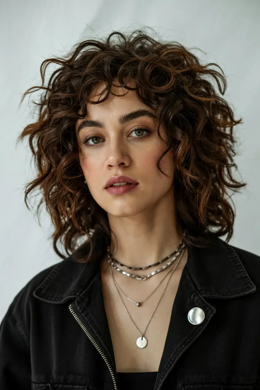 curly hairstyles short Textured Shag Revival