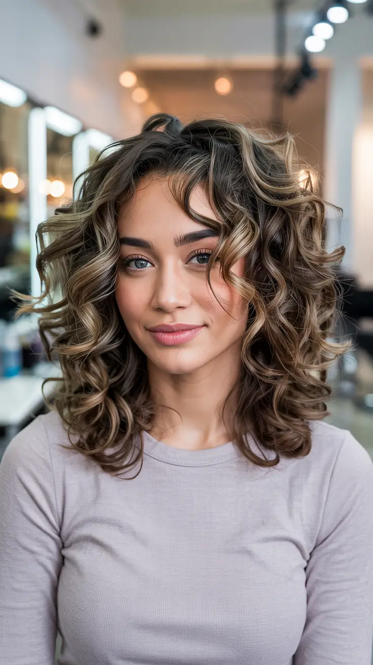 curly hairstyles women Dimensional Curls with Natural Volume