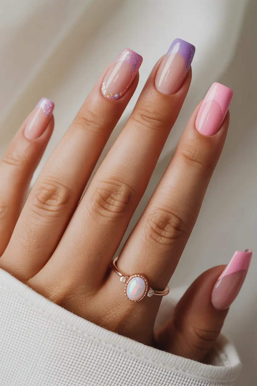 cute nails aesthetic 2026 Pastel Ribbon Dream