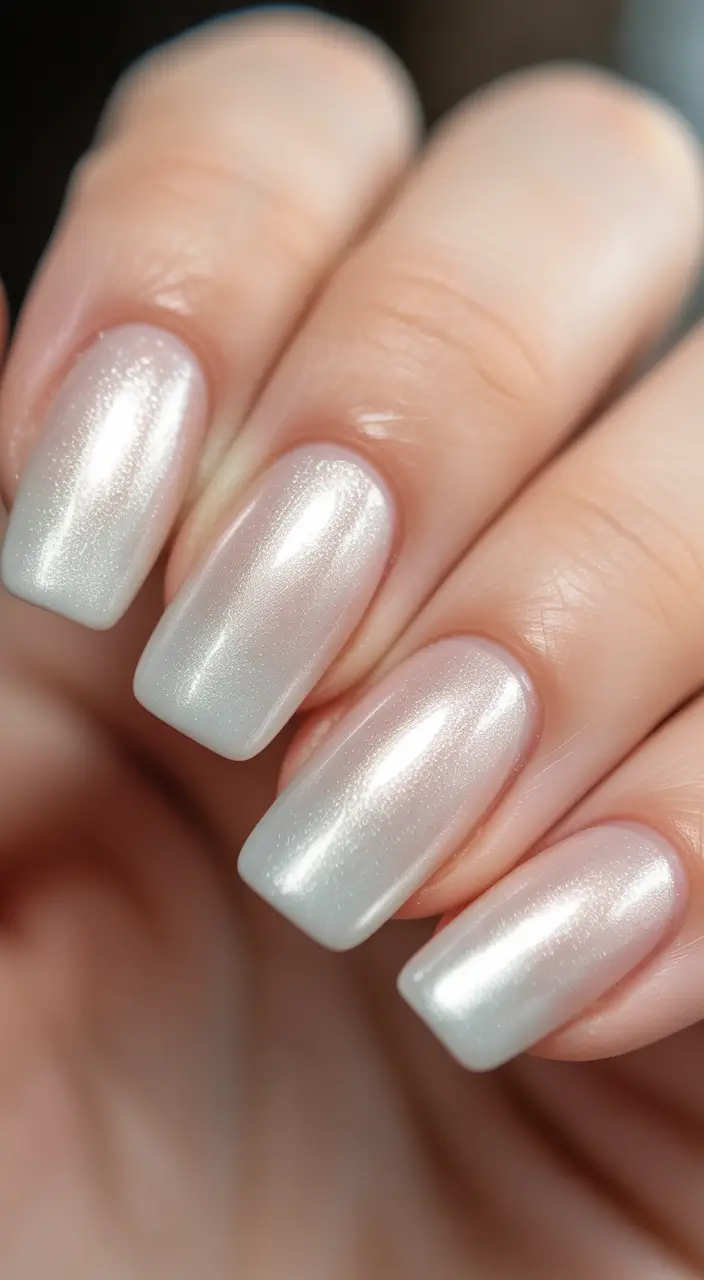 easy simple nails 2026 Soft Pearl Glow for a Fresh Winter Look