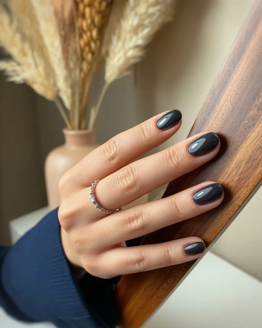 elegant black nails 2026 Soft Glossy Noir for Everyday Elegance