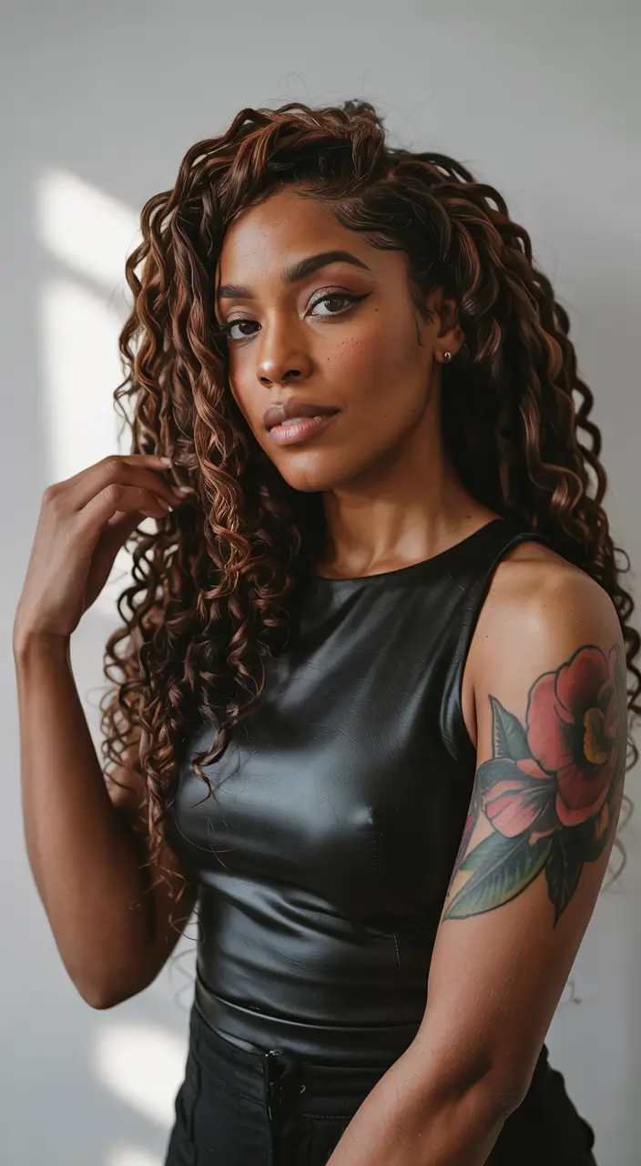 hairstyle black women weave Chocolate Spiral Weave