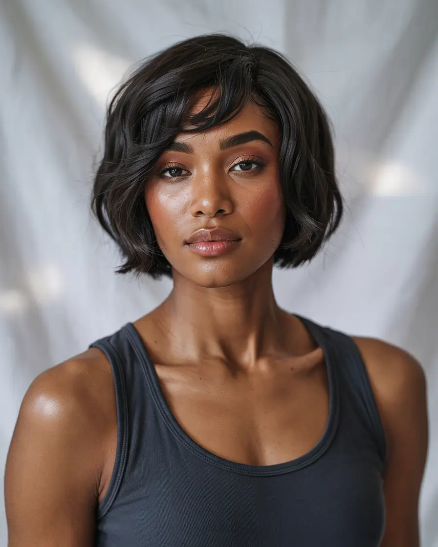 hairstyle black women wig Soft Bob Wig With Gentle Layers