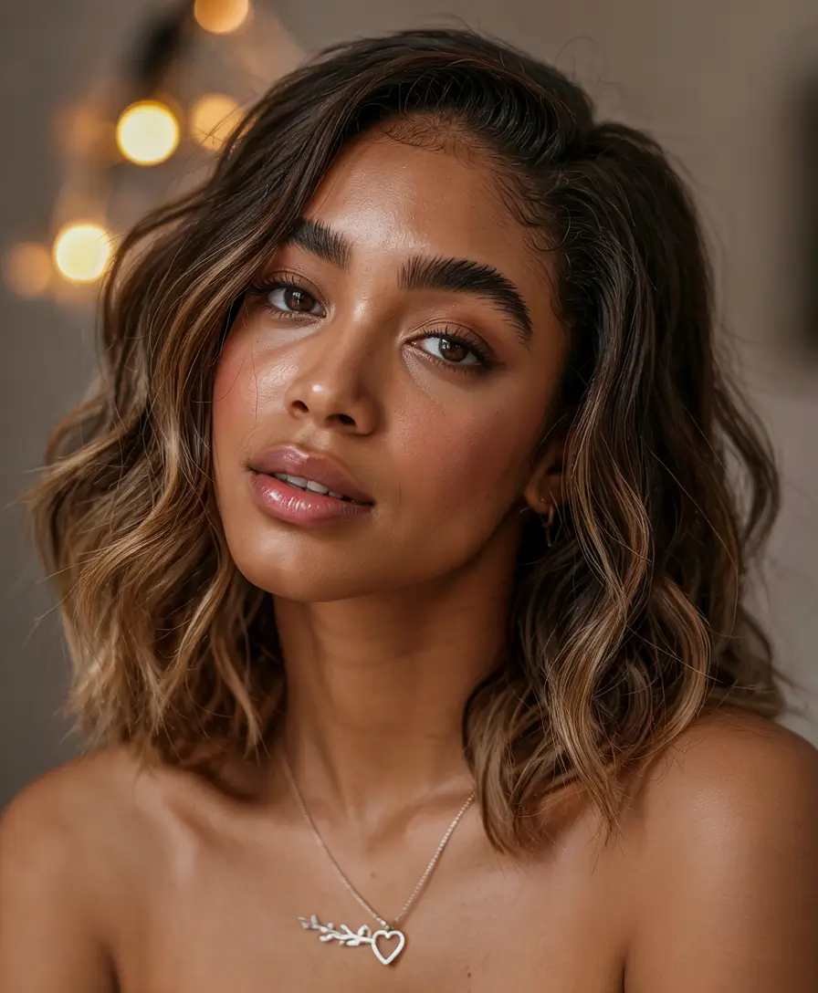 hairstyle black women natural Honey Blonde Wavy Bob