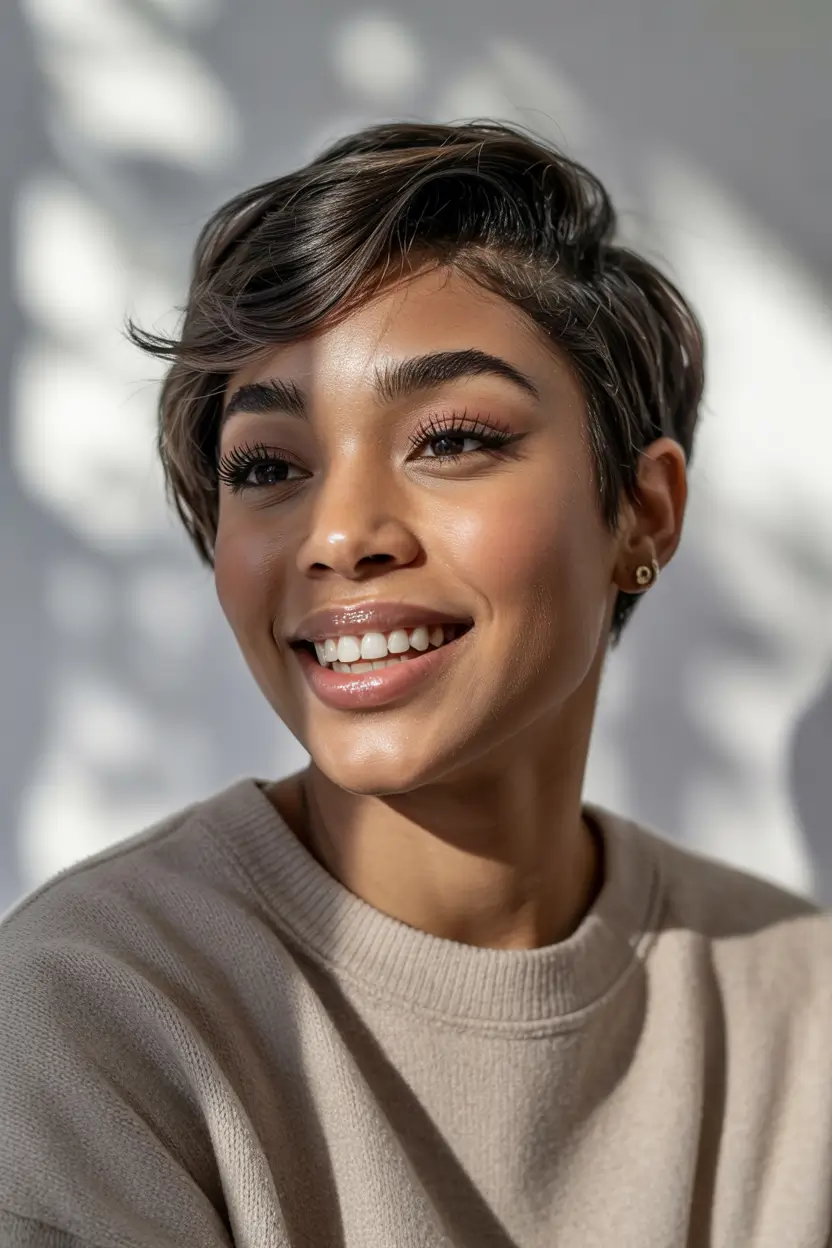 hairstyle black women short hair Playful Pixie With Side Texture