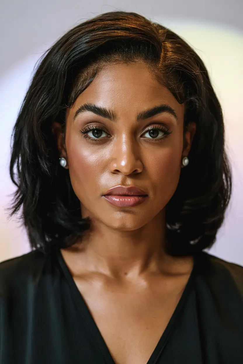 hairstyle black women straight hair Classic Shoulder-Length Blowout