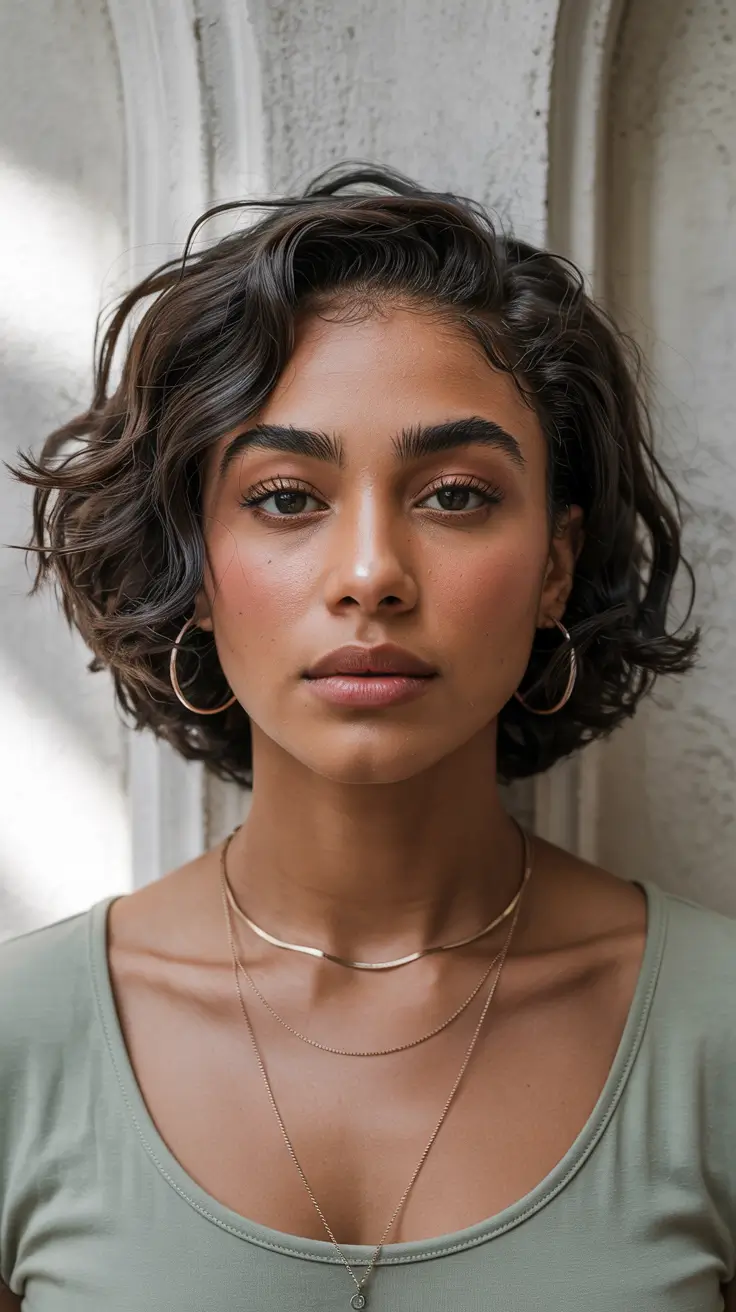 hairstyle black women natural hair Short Layered Bob With Natural Curl