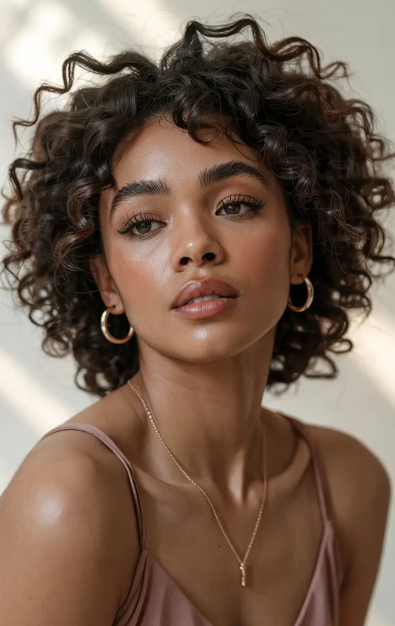 hairstyle black women natural hair Soft Halo Curls With Shine