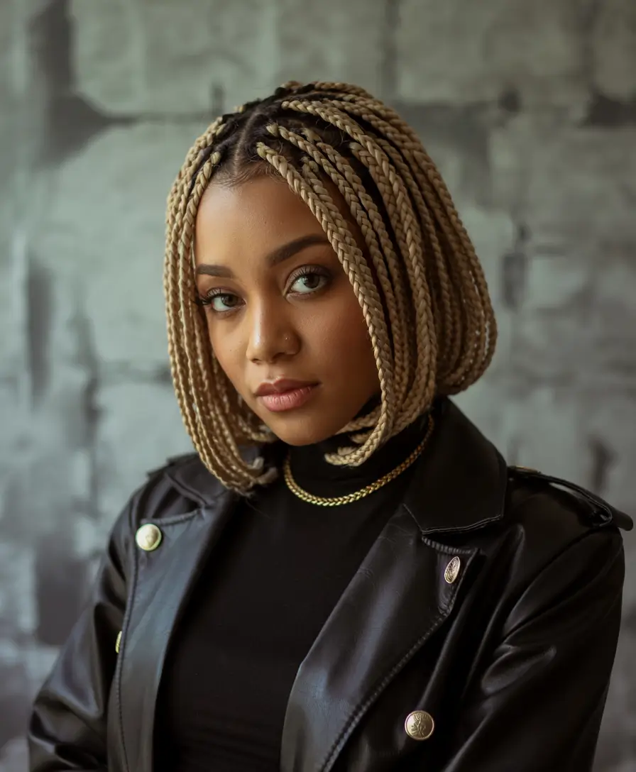 hairstyle black women braided Chic Blonde Bob Braids