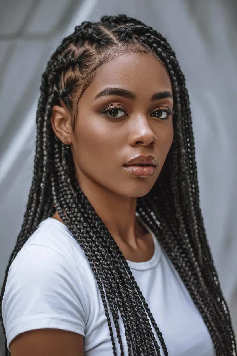 hairstyle black women plaquage Defined Cornrows With Polished Length