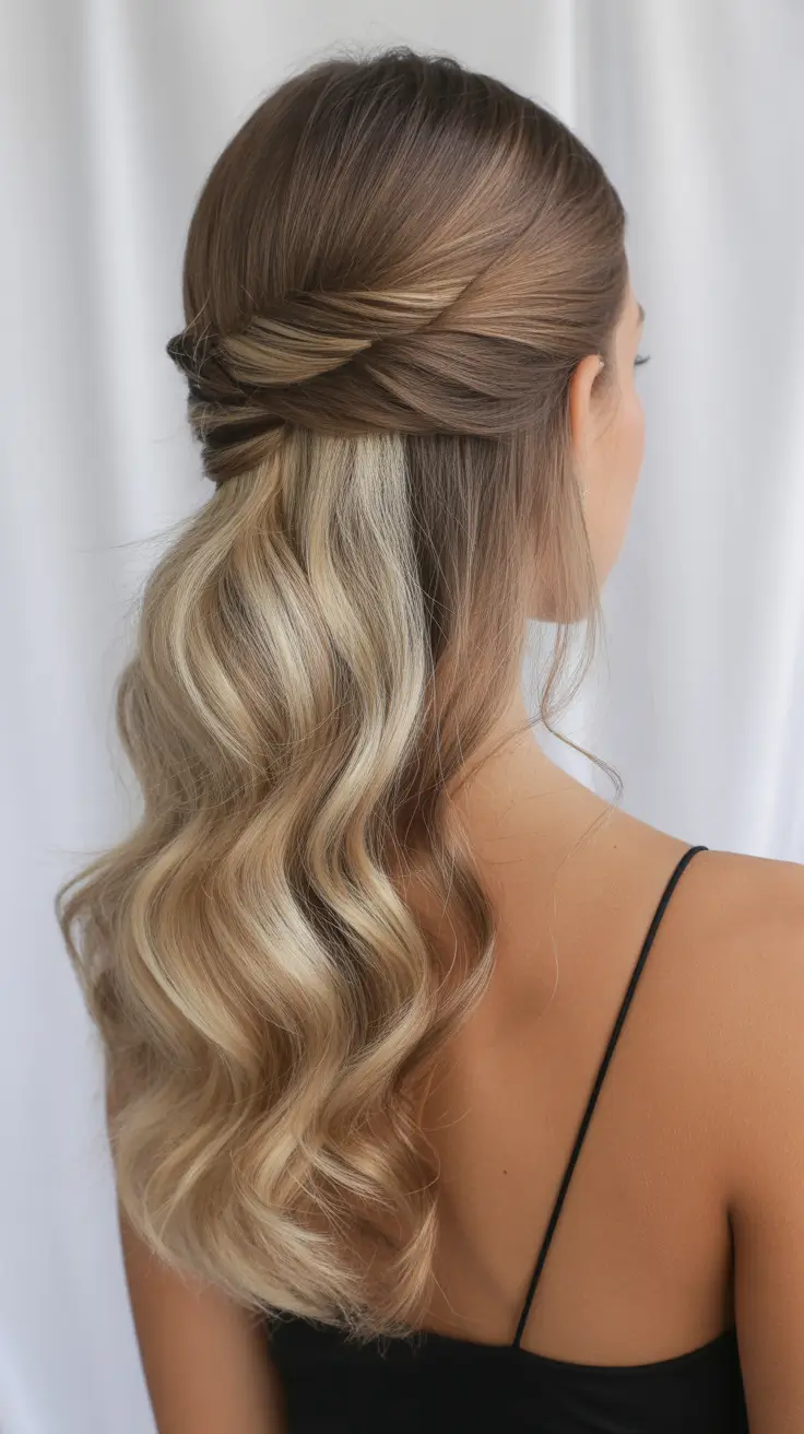 Elegant Long Hairstyles 2026 Soft Blonde Half Up