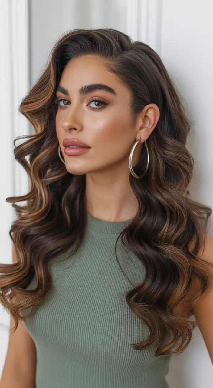 Elegant Long Hairstyles 2026 Bronzed Volume Waves