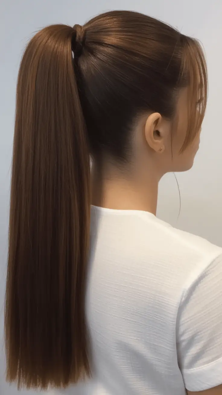 Elegant Long Hairstyles 2026 Sleek High Pony Statement