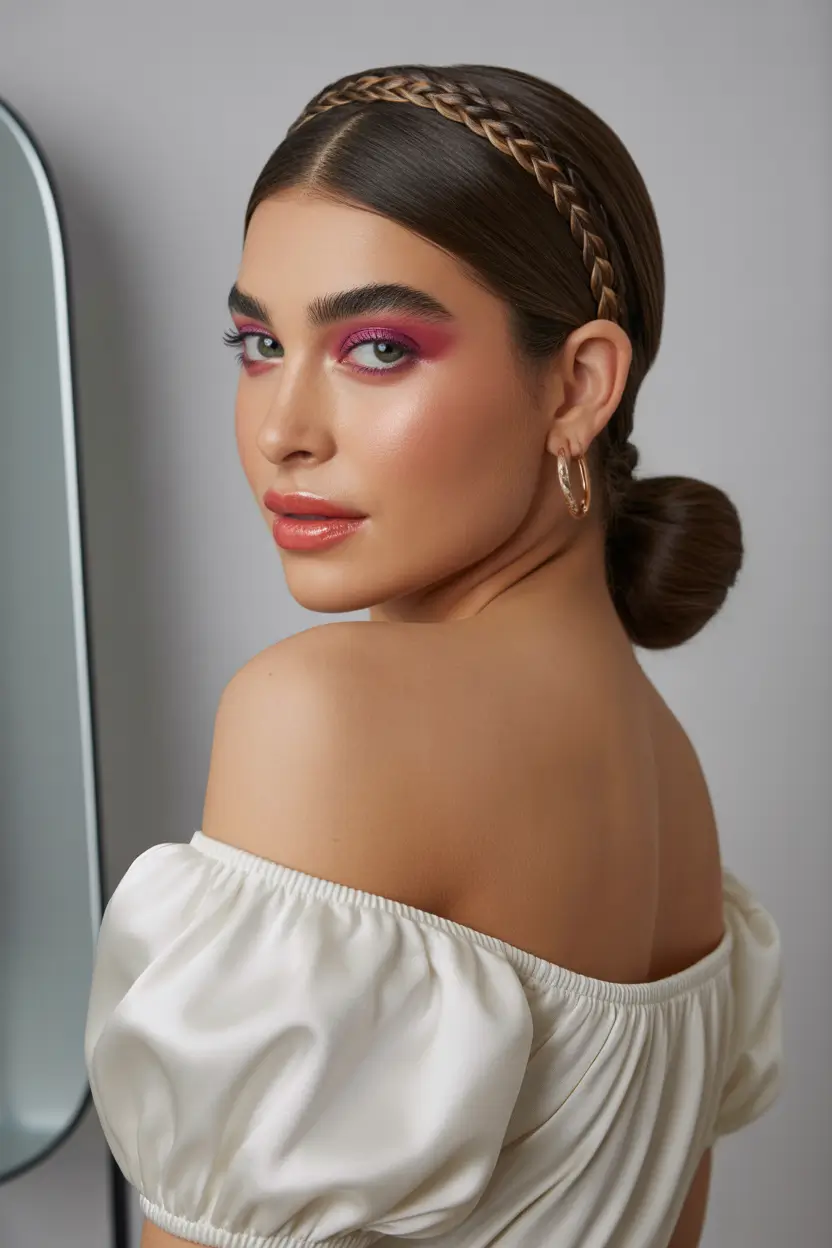 Elegant Long Hairstyles 2026 Braided Halo Elegance