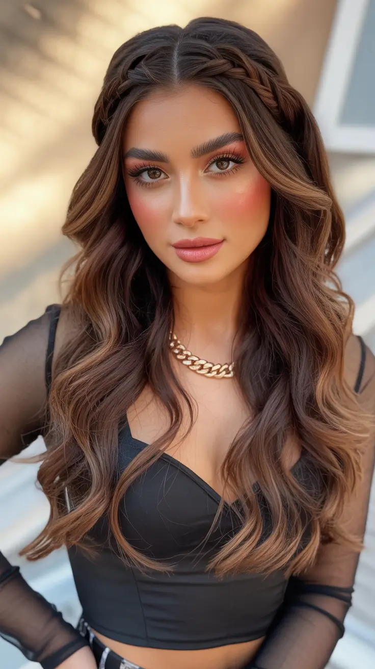 Elegant Long Hairstyles 2026 Romantic Boho Crown