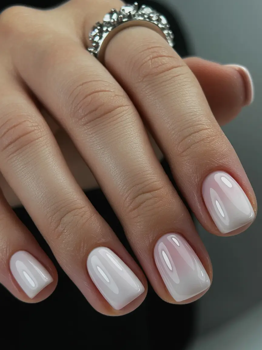neutral nails 2026 Milky Winter White With a Soft Pink Glow
