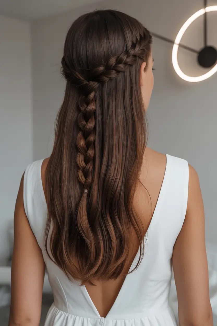 straight hairstyles Romantic Cascade Braid