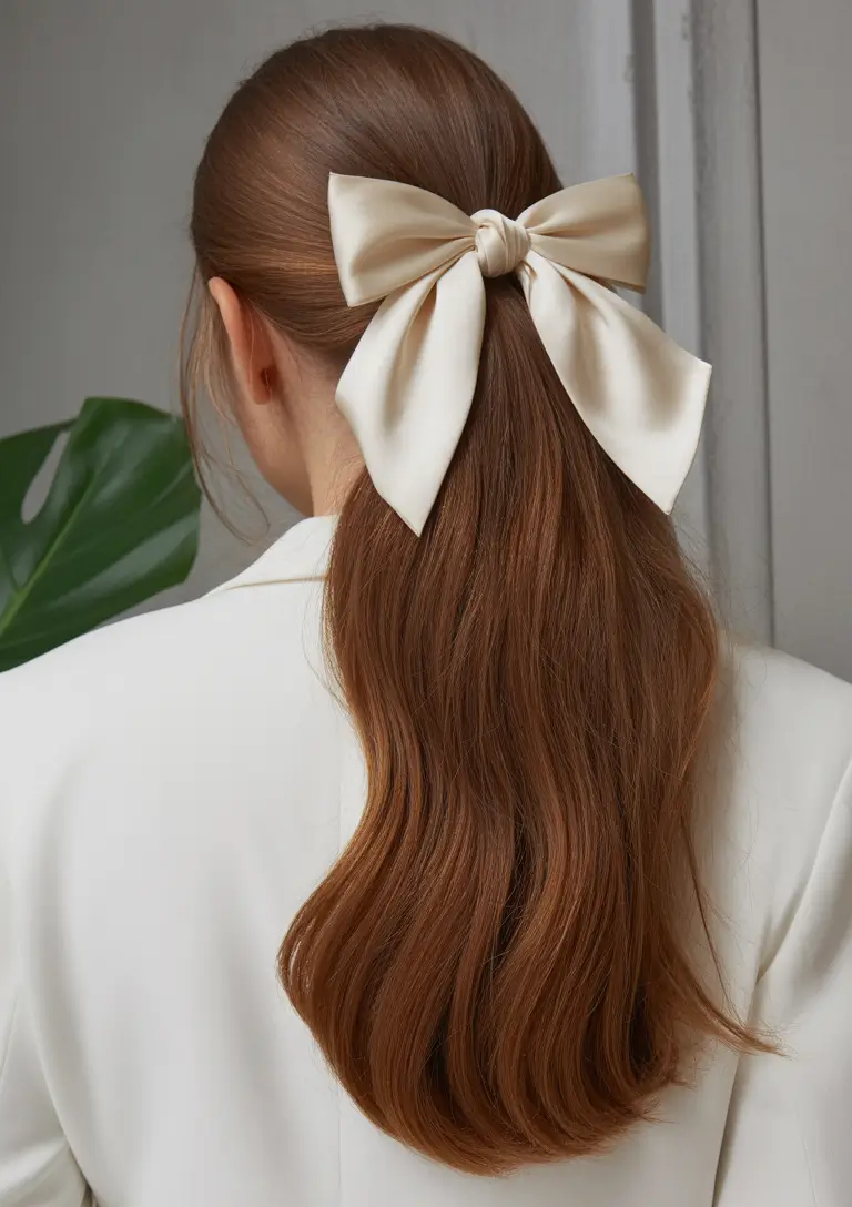 straight hairstyles Chic Bow Accent Statement